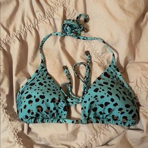NWOT Victoria's Secret Blue Leopard Bikini Top